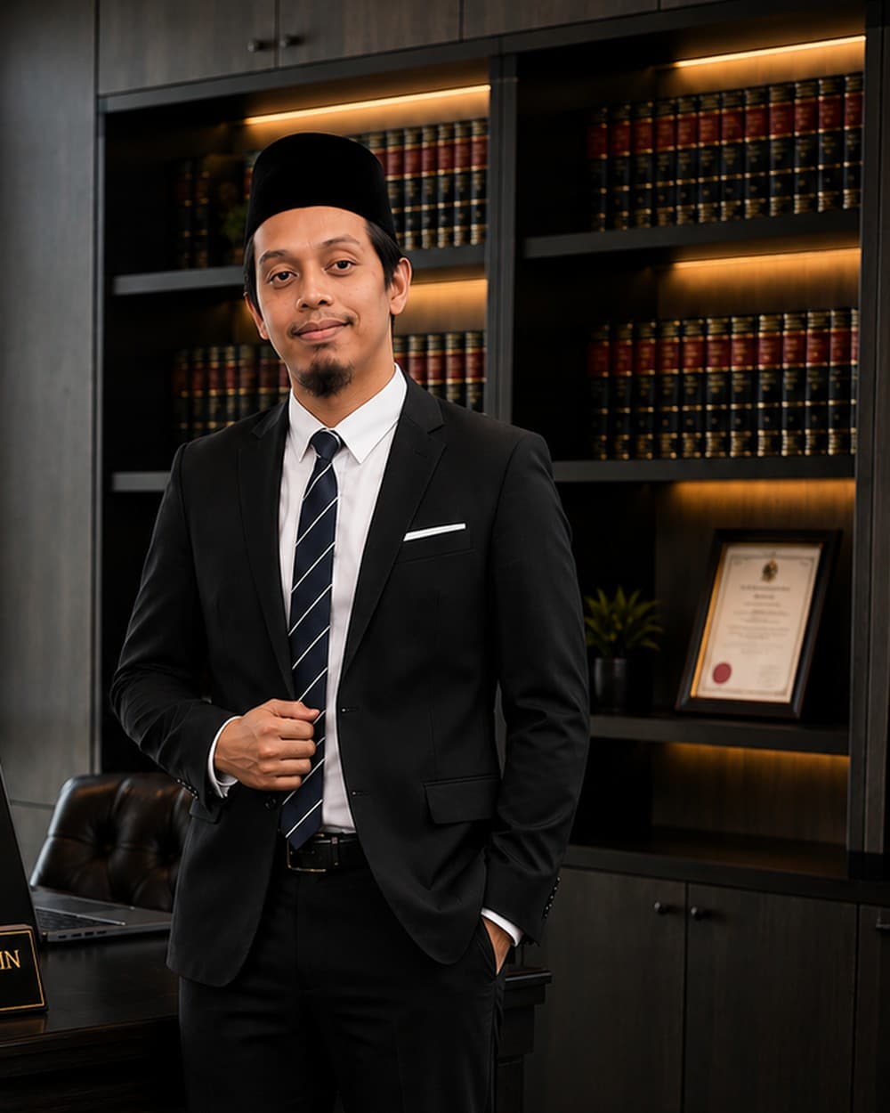 Mu'izz Nor Ad-Din bin Basharuddin, Peguam Syarie & Pesuruhjaya Sumpah, di pejabat firma
